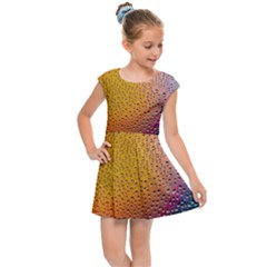 Rain Drop Abstract Design Kids  Cap Sleeve Dress