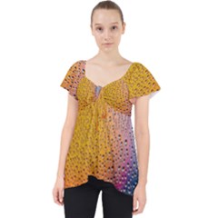 Rain Drop Abstract Design Lace Front Dolly Top by Excel