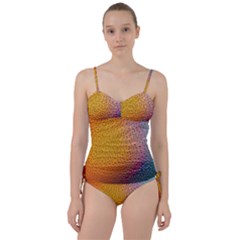 Rain Drop Abstract Design Sweetheart Tankini Set by Excel