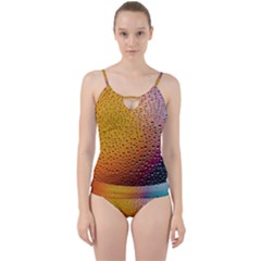 Rain Drop Abstract Design Cut Out Top Tankini Set by Excel