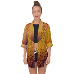 Rain Drop Abstract Design Open Front Chiffon Kimono by Excel