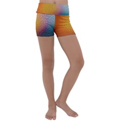 Rain Drop Abstract Design Kids  Lightweight Velour Yoga Shorts by Excel