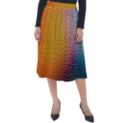 Rain Drop Abstract Design Classic Velour Midi Skirt  by Excel