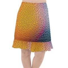 Rain Drop Abstract Design Fishtail Chiffon Skirt by Excel