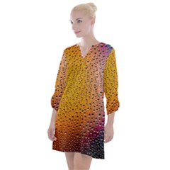 Rain Drop Abstract Design Open Neck Shift Dress by Excel