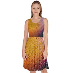 Rain Drop Abstract Design Knee Length Skater Dress With Pockets by Excel