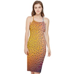 Rain Drop Abstract Design Bodycon Cross Back Summer Dress by Excel