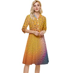 Rain Drop Abstract Design Classy Knee Length Dress by Excel