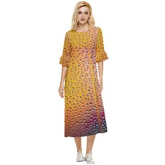 Rain Drop Abstract Design Double Cuff Midi Dress by Excel