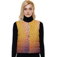 Rain Drop Abstract Design Women s Button Up Puffer Vest