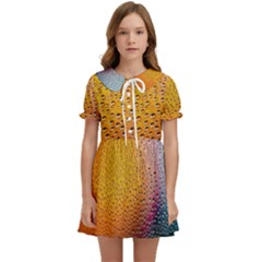 Rain Drop Abstract Design Kids  Sweet Collar Dress by Excel