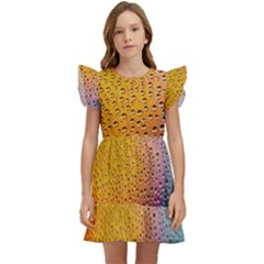 Rain Drop Abstract Design Kids  Winged Sleeve Dress by Excel