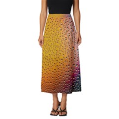 Rain Drop Abstract Design Classic Midi Chiffon Skirt