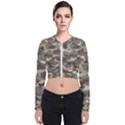 Camouflage Design Long Sleeve Zip Up Bomber Jacket View1