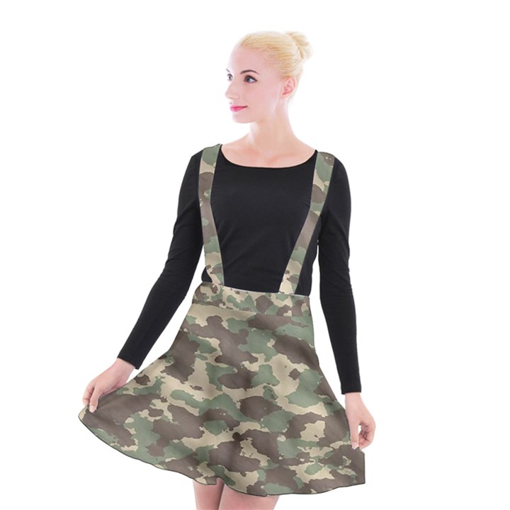 Camouflage Design Suspender Skater Skirt