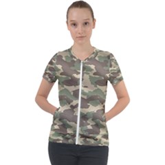 Camouflage Design Short Sleeve Zip Up Jacket by Excel