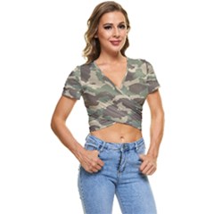 Camouflage Design Short Sleeve Foldover Tee by Excel