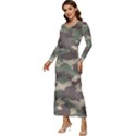 Camouflage Design Long Sleeve Longline Maxi Dress View2