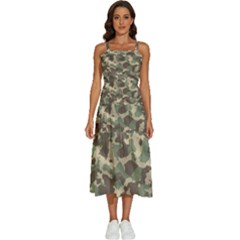 Camouflage Design Sleeveless Shoulder Straps Boho Dress by Excel