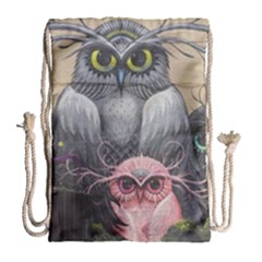 Graffiti Owl Design Drawstring Bag (large) by Excel