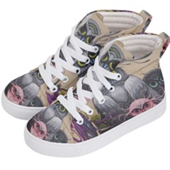 Graffiti Owl Design Kids  Hi-top Skate Sneakers by Excel