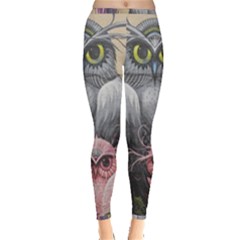 Graffiti Owl Design Inside Out Leggings by Excel