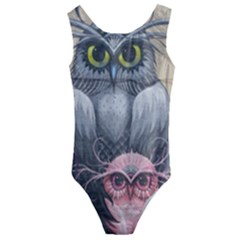 Graffiti Owl Design Kids  Cut-out Back One Piece Swimsuit by Excel