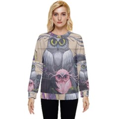 Graffiti Owl Design Hidden Pocket Sweatshirt