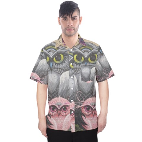 Graffiti Owl Design Men s Hawaii Shirt by Excel