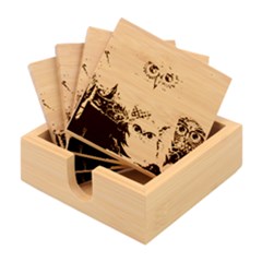 Graffiti Owl Design Bamboo Coaster Set