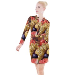 Fruits Button Long Sleeve Dress by Excel