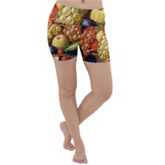 Fruits Lightweight Velour Yoga Shorts by Excel