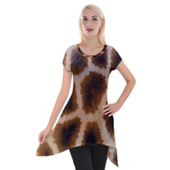 Giraffe Skin Design Short Sleeve Side Drop Tunic by Excel