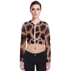 Giraffe Skin Design Long Sleeve Zip Up Bomber Jacket by Excel