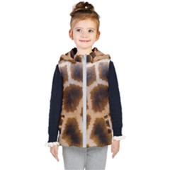 Giraffe Skin Design Kids  Hooded Puffer Vest