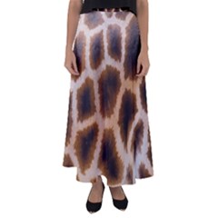 Giraffe Skin Design Flared Maxi Skirt