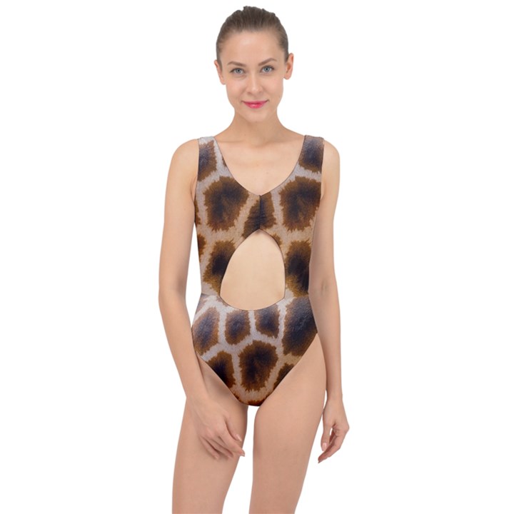 Giraffe Skin Design Center Cut Out Swimsuit