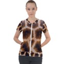 Giraffe Skin Design Short Sleeve Zip Up Jacket View1