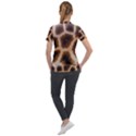 Giraffe Skin Design Short Sleeve Zip Up Jacket View2