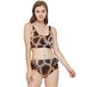 Giraffe Skin Design Frilly Bikini Set View1