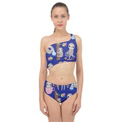 Hand-drawn-cute-sloth-pattern-background Spliced Up Two Piece Swimsuit by Simbadda