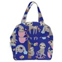 Hand-drawn-cute-sloth-pattern-background Boxy Hand Bag View1