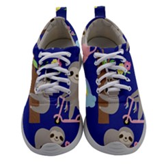 Hand-drawn-cute-sloth-pattern-background Women Athletic Shoes by Simbadda