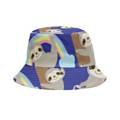 Hand-drawn-cute-sloth-pattern-background Bucket Hat by Simbadda