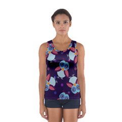 Owl-pattern-background Sport Tank Top  by Simbadda