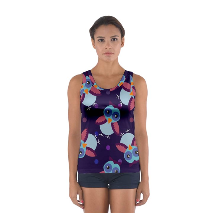 Owl-pattern-background Sport Tank Top 