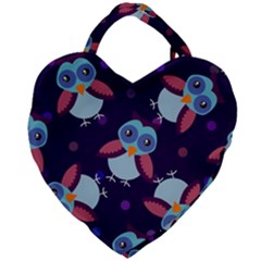 Owl-pattern-background Giant Heart Shaped Tote by Simbadda