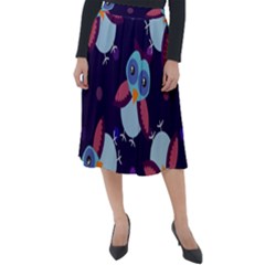 Owl-pattern-background Classic Velour Midi Skirt  by Simbadda