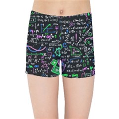 Math-linear-mathematics-education-circle-background Kids  Sports Shorts by Simbadda