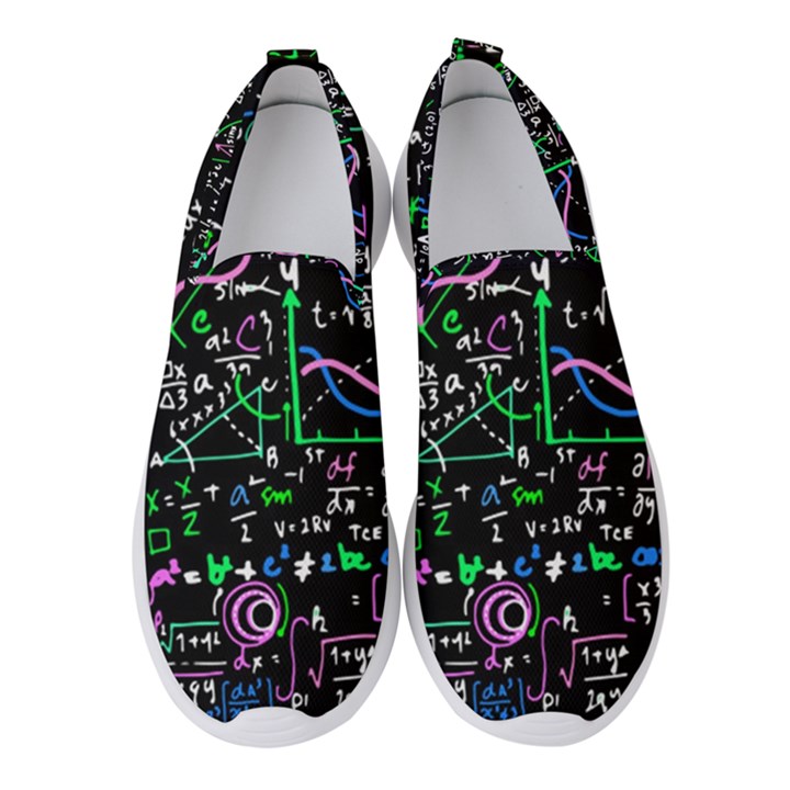 Math-linear-mathematics-education-circle-background Women s Slip On Sneakers